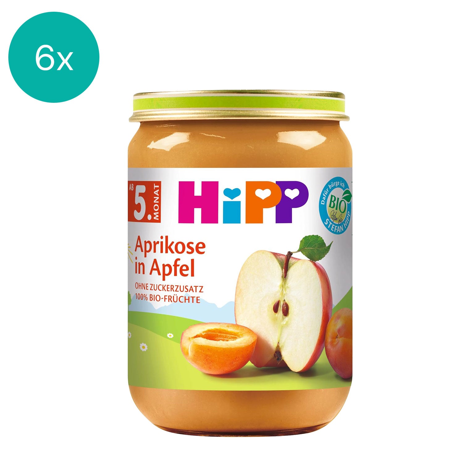 6x HIPP Apricot in Apple