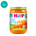 6x HiPP Carrots with Corn & Organic Veal