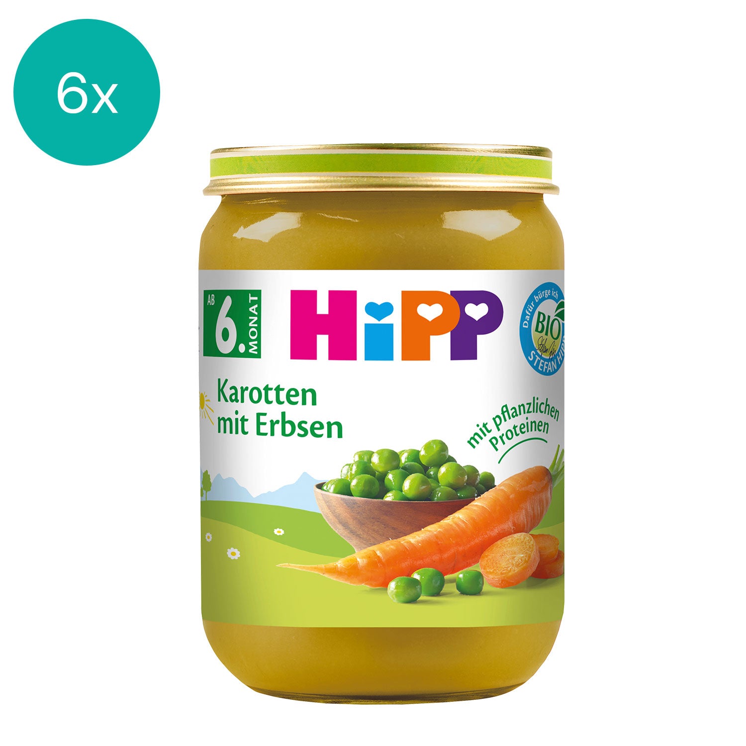 6x HiPP Carrots with Peas