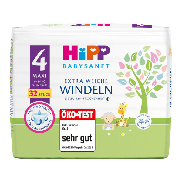 HiPP Extra Soft Diapers Size 4 Maxi (9-14 kg)