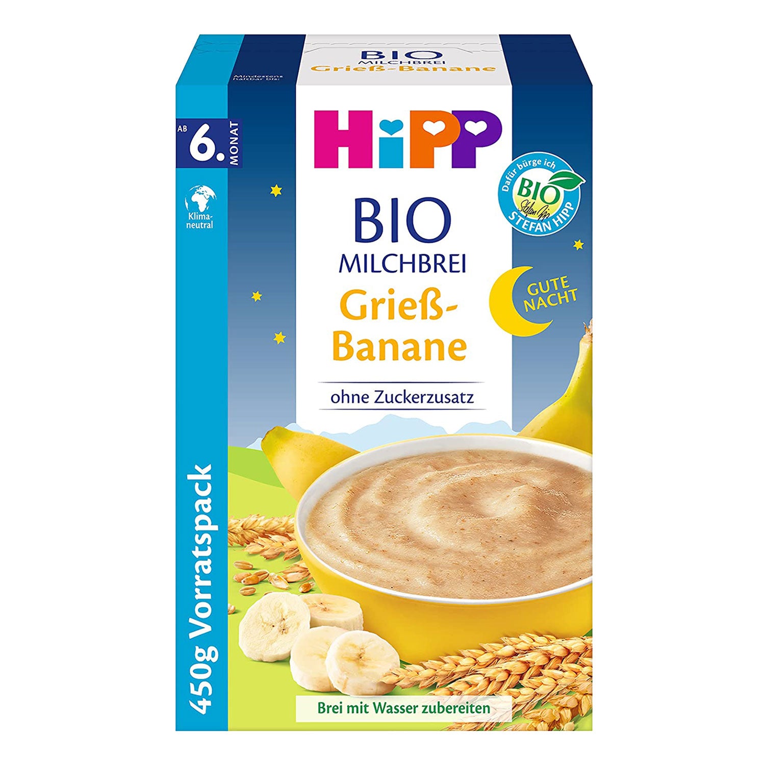 HiPP Organic Milk Porridge – Good Night – Banana Semolina