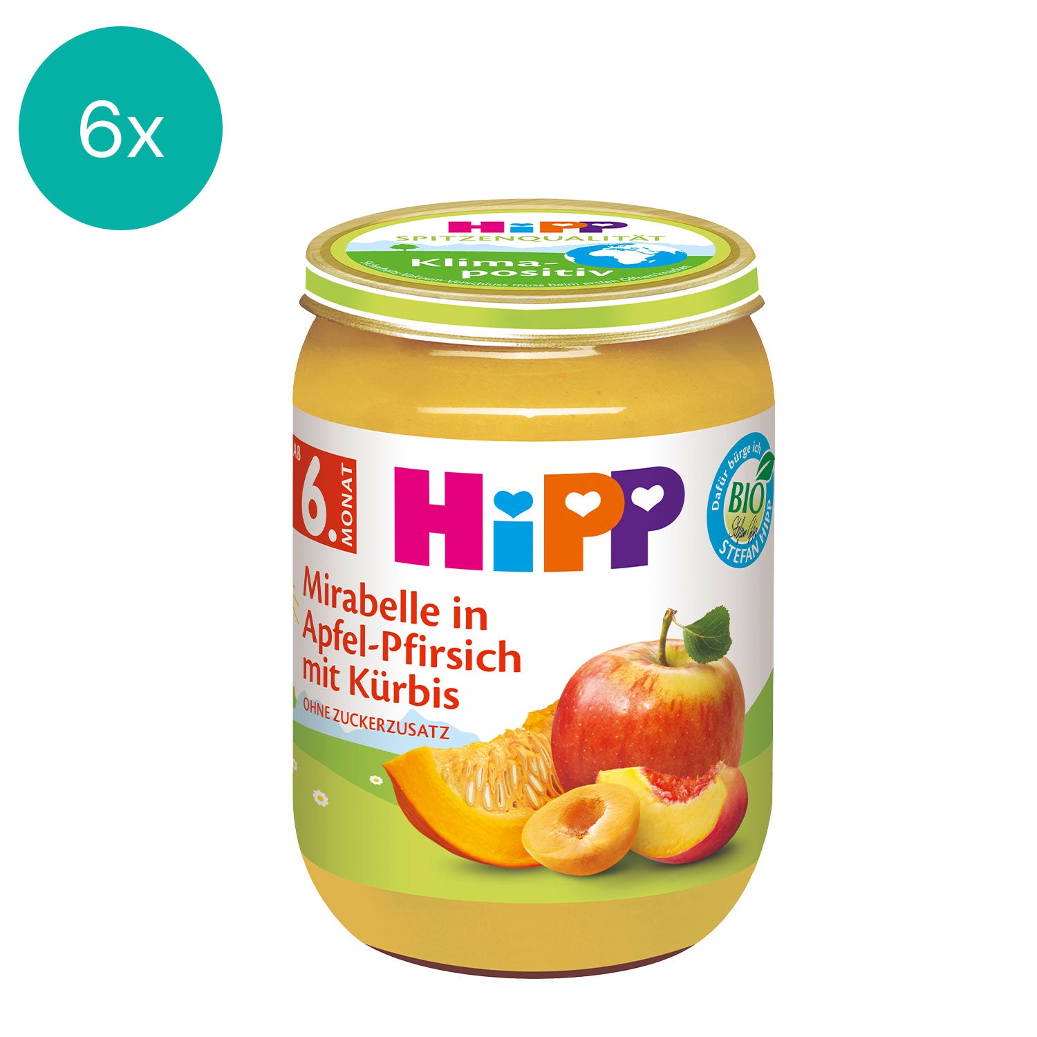 6x HiPP Mirabelle in Apple-Peach with Pumpkin