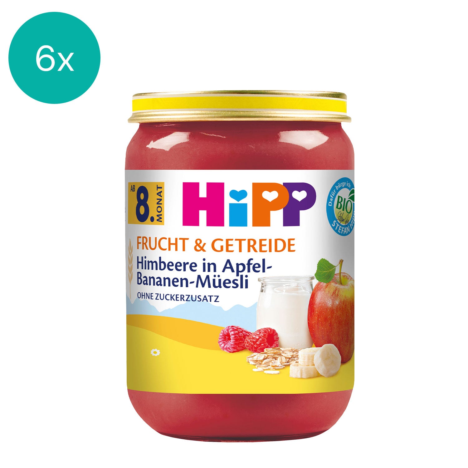 6x HiPP Raspberry in Apple-Banana Muesli