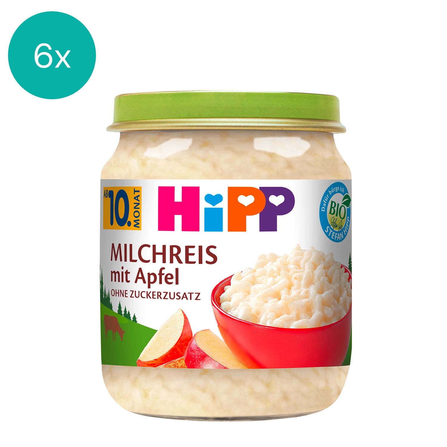 6x HiPP Rice Pudding with Apple
