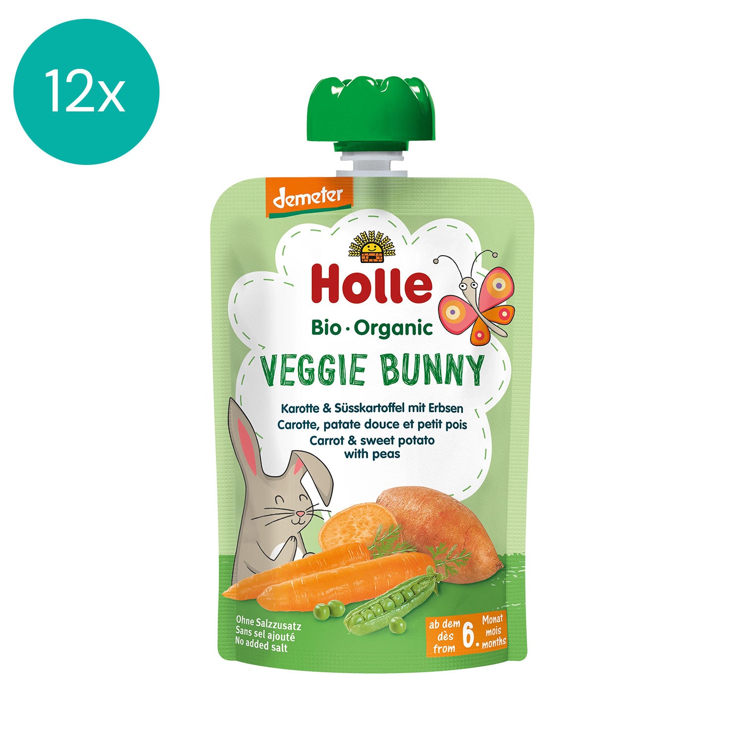 12x Holle Organic vegetable puree Veggie Bunny